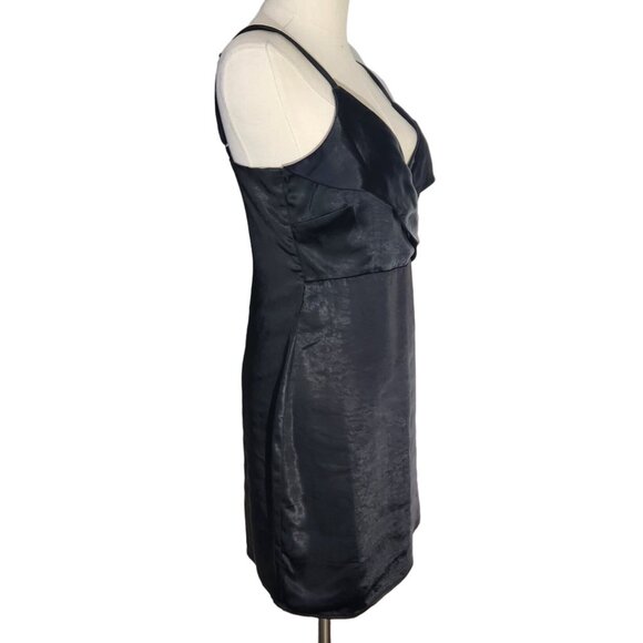 Lulus Stay Celebrating Black Satin Bodycon Mini Dress Women's Size S - Picture 3 of 16